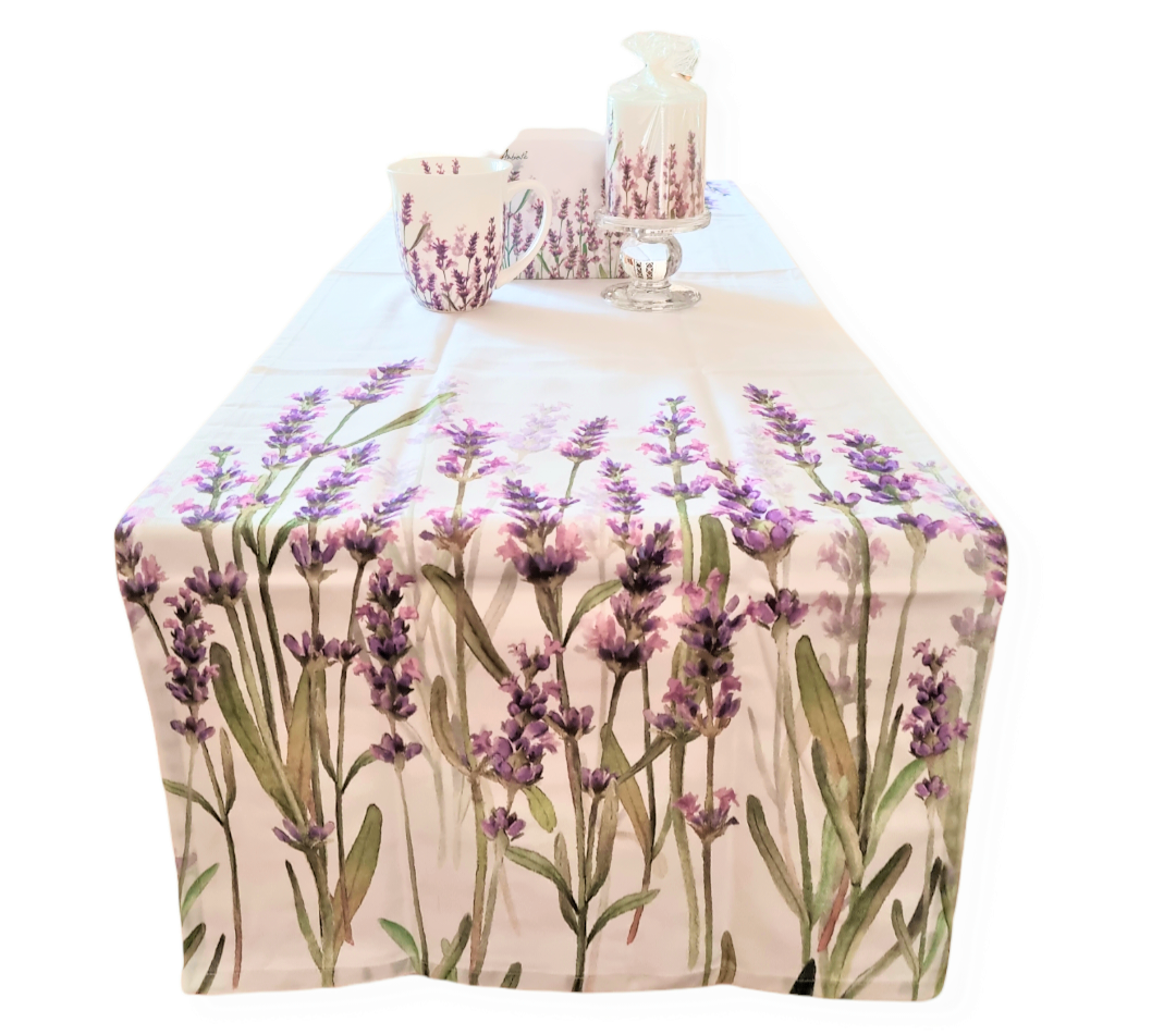 Tischläufer im Lavendel – Design – Naturseifen Manufaktur Handgemacht